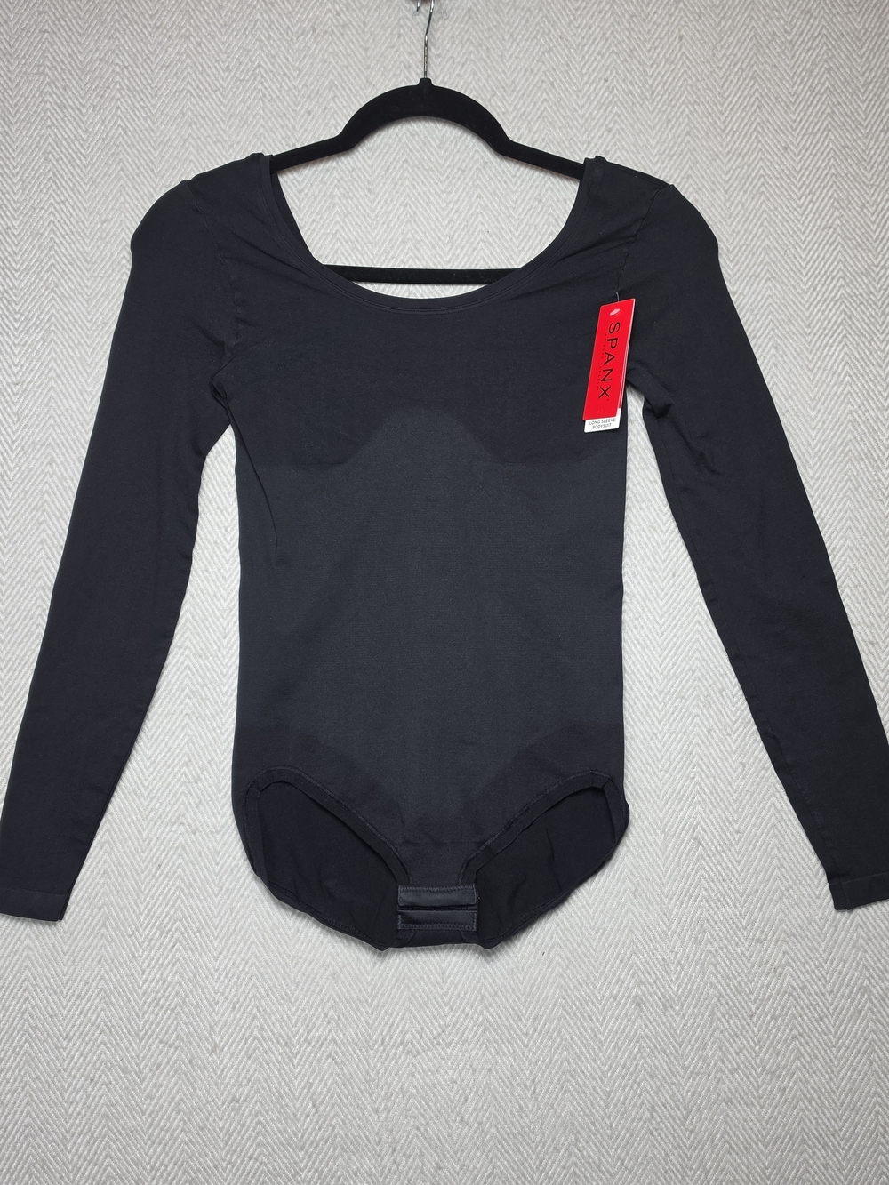 Spanx The Base Bodysuit Black Long Sleeve Womens M